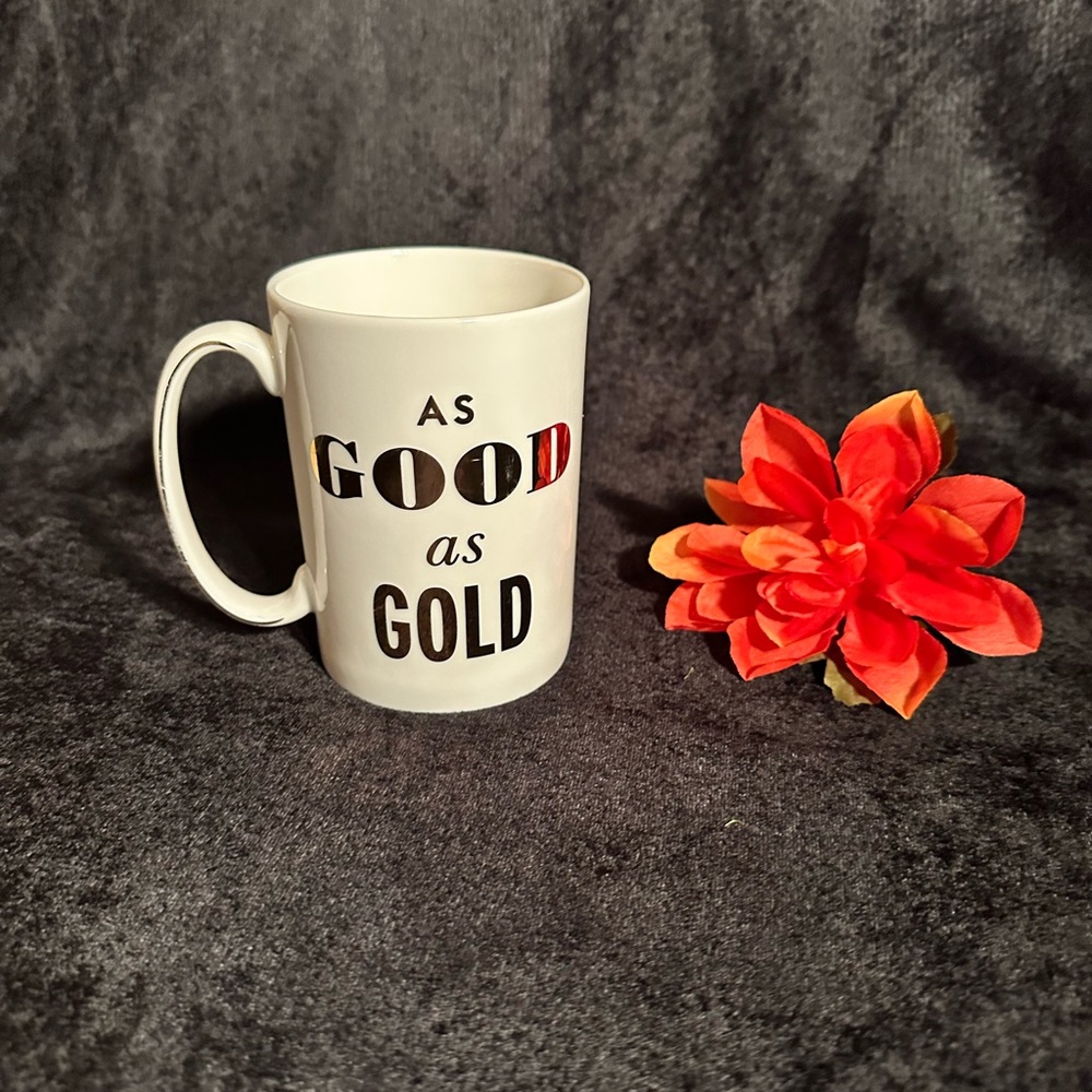 Kate Spade Simply Sparkling "As Good As Gold" Coffee Mug Tea Cup by Lenox